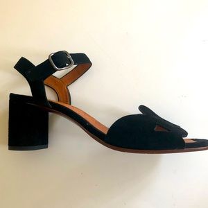 Chie Mihara black suede sandals, New without tags, never worn size 38.5 (8.5)